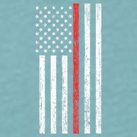 Thin RedLine Firefighter Flag Distressed Effect Sueded Cloud Jersey T-Shirt