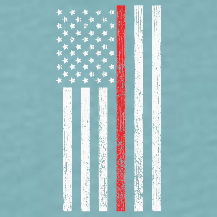 Thin RedLine Firefighter Flag Distressed Effect Sueded Cloud Jersey T-Shirt