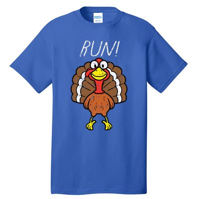 Turkey Run Funny Happy Thanksgiving Day Tall T-Shirt