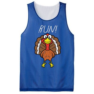 Turkey Run Funny Happy Thanksgiving Day Mesh Reversible Basketball Jersey Tank