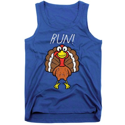 Turkey Run Funny Happy Thanksgiving Day Tank Top