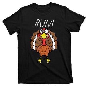 Turkey Run Funny Happy Thanksgiving Day T-Shirt