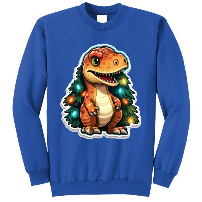 Tree Rex Funny Christmas Tree T Rex Dinosaur Santa Claus Hat Cool Gift Sweatshirt