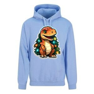 Tree Rex Funny Christmas Tree T Rex Dinosaur Santa Claus Hat Cool Gift Unisex Surf Hoodie