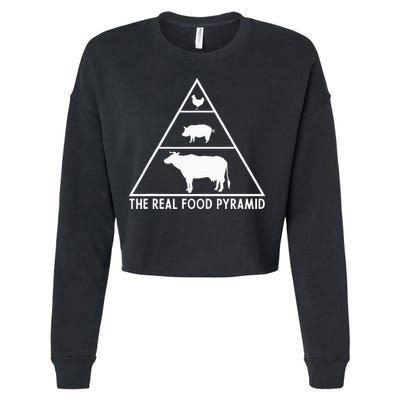 The Real Food Pyramid For Carnivores Cropped Pullover Crew