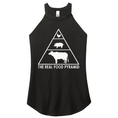 The Real Food Pyramid For Carnivores Women's Perfect Tri Rocker Tank
