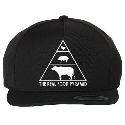 The Real Food Pyramid For Carnivores Wool Snapback Cap
