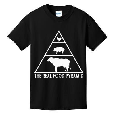 The Real Food Pyramid For Carnivores Kids T-Shirt