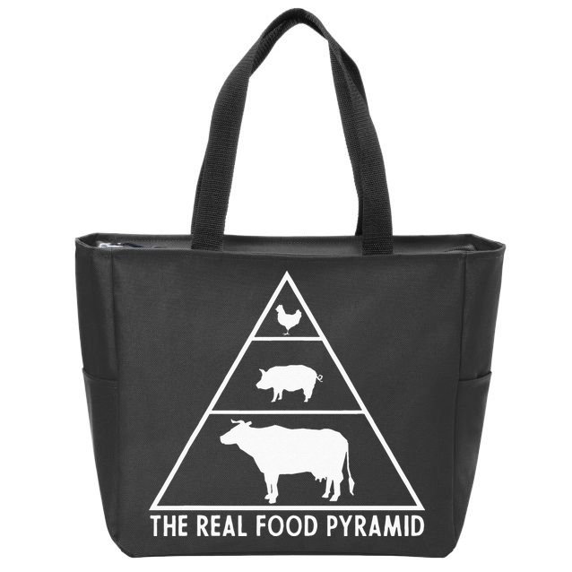 The Real Food Pyramid For Carnivores Zip Tote Bag
