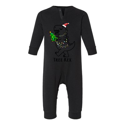 Tree Rex Funny Xmas Christmas Trex Gift Infant Fleece One Piece