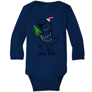 Tree Rex Funny Xmas Christmas Trex Gift Baby Long Sleeve Bodysuit