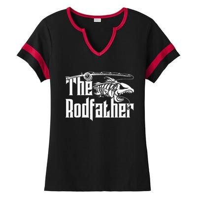 The Rodfather Fishing Ladies Halftime Notch Neck Tee