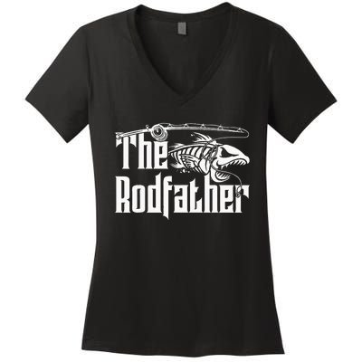 The Rodfather Fishing Women's V-Neck T-Shirt