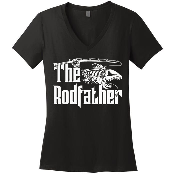 The Rodfather Fishing Women's V-Neck T-Shirt