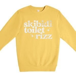 Toilet Rizz Funny Meme Premium Crewneck Sweatshirt