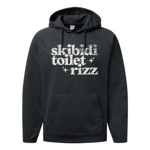 Toilet Rizz Funny Meme Performance Fleece Hoodie