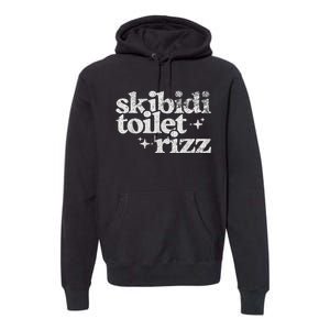 Toilet Rizz Funny Meme Premium Hoodie