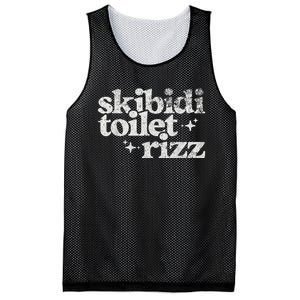 Toilet Rizz Funny Meme Mesh Reversible Basketball Jersey Tank