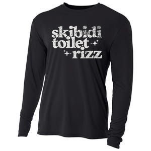 Toilet Rizz Funny Meme Cooling Performance Long Sleeve Crew