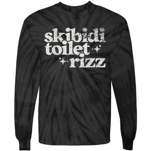 Toilet Rizz Funny Meme Tie-Dye Long Sleeve Shirt