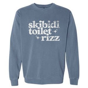 Toilet Rizz Funny Meme Garment-Dyed Sweatshirt