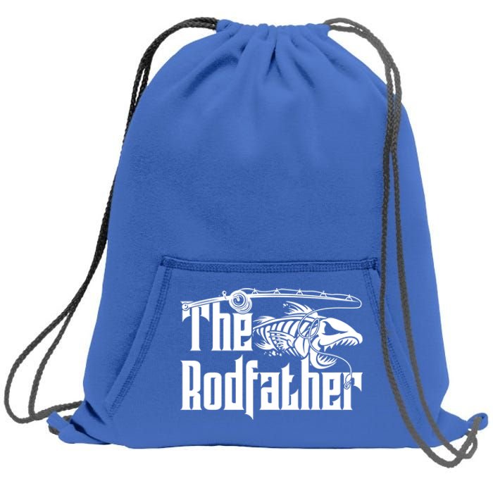 The Rodfather Funny Fishing Skeleton Fish Father's Day Meaningful Gift Sweatshirt Cinch Pack Bag