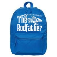 The Rodfather Funny Fishing Skeleton Fish Father's Day Meaningful Gift 16 in Basic Backpack