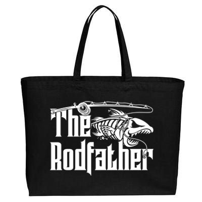 The Rodfather Funny Fishing Skeleton Fish Father's Day Meaningful Gift Cotton Canvas Jumbo Tote