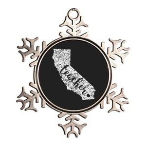 Teacher Red For Ed California Public Ed Metallic Star Ornament