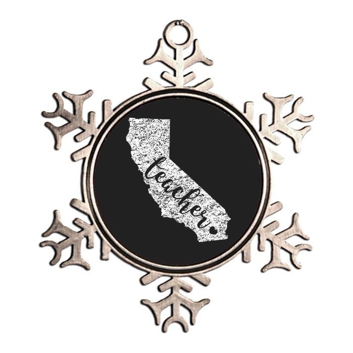 Teacher Red For Ed California Public Ed Metallic Star Ornament