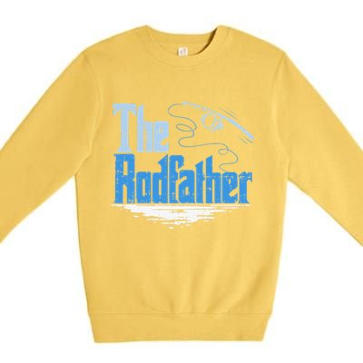 The Rodfather Funny Fishing Parody Premium Crewneck Sweatshirt