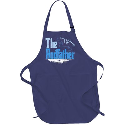 The Rodfather Funny Fishing Parody Full-Length Apron With Pockets