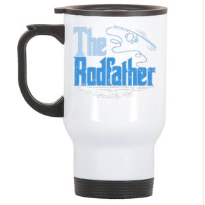 The Rodfather Funny Fishing Parody Stainless Steel Travel Mug