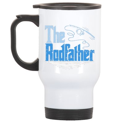 The Rodfather Funny Fishing Parody Stainless Steel Travel Mug