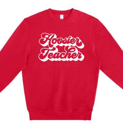 Teacher Red For Ed Indiana Public Education Premium Crewneck Sweatshirt