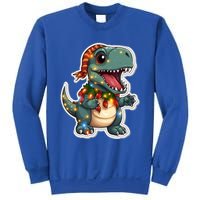 Tree Rex Funny Christmas Tree T Rex Dinosaur Santa Claus Hat Cool Gift Sweatshirt