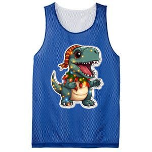 Tree Rex Funny Christmas Tree T Rex Dinosaur Santa Claus Hat Cool Gift Mesh Reversible Basketball Jersey Tank