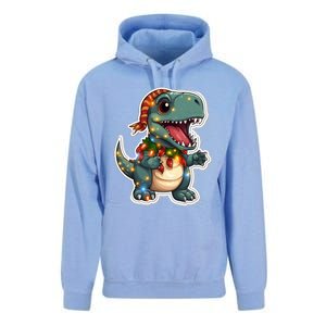 Tree Rex Funny Christmas Tree T Rex Dinosaur Santa Claus Hat Cool Gift Unisex Surf Hoodie