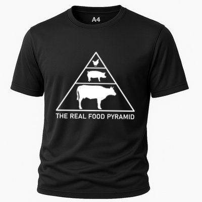The Real Food Pyramid Beef Pork Chicken Performance Shirt