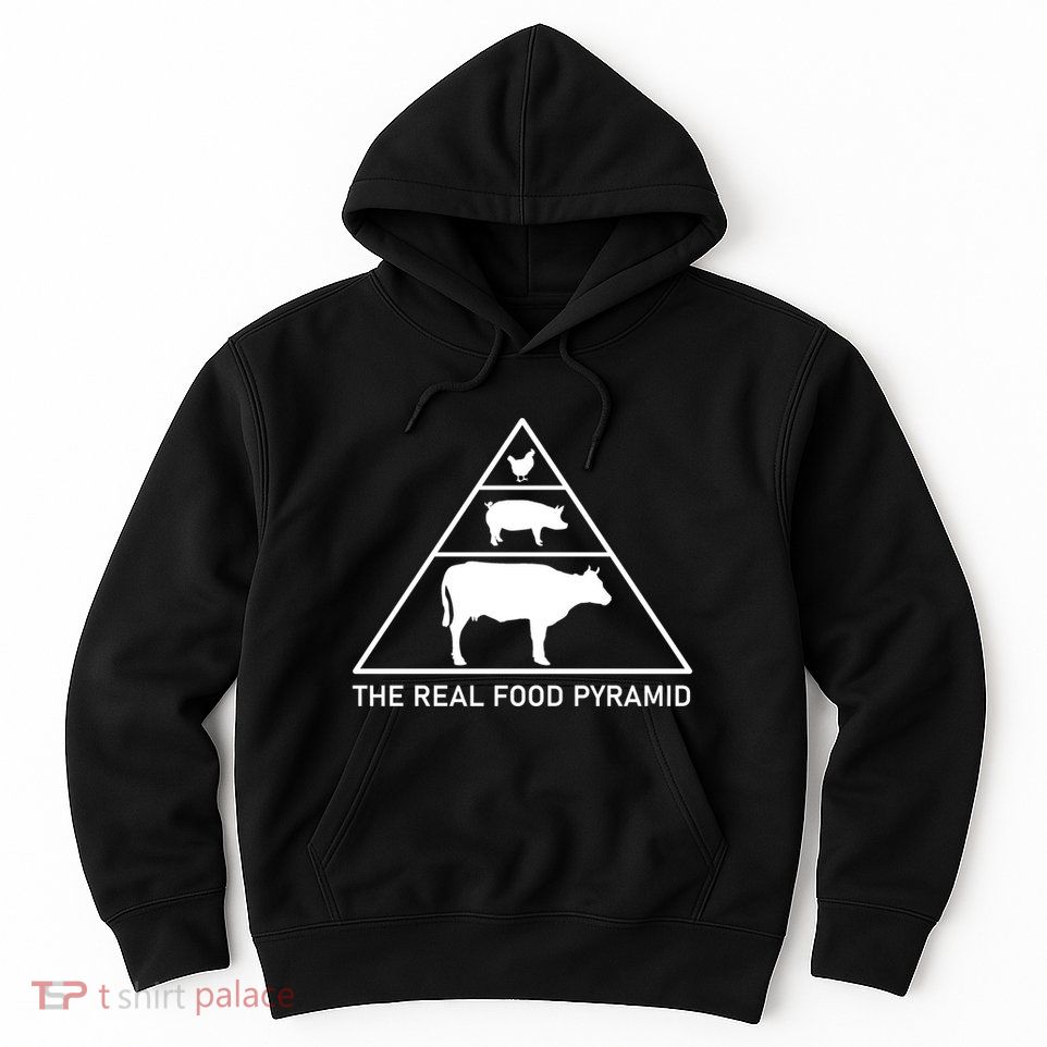 The Real Food Pyramid Beef Pork Chicken Hoodie