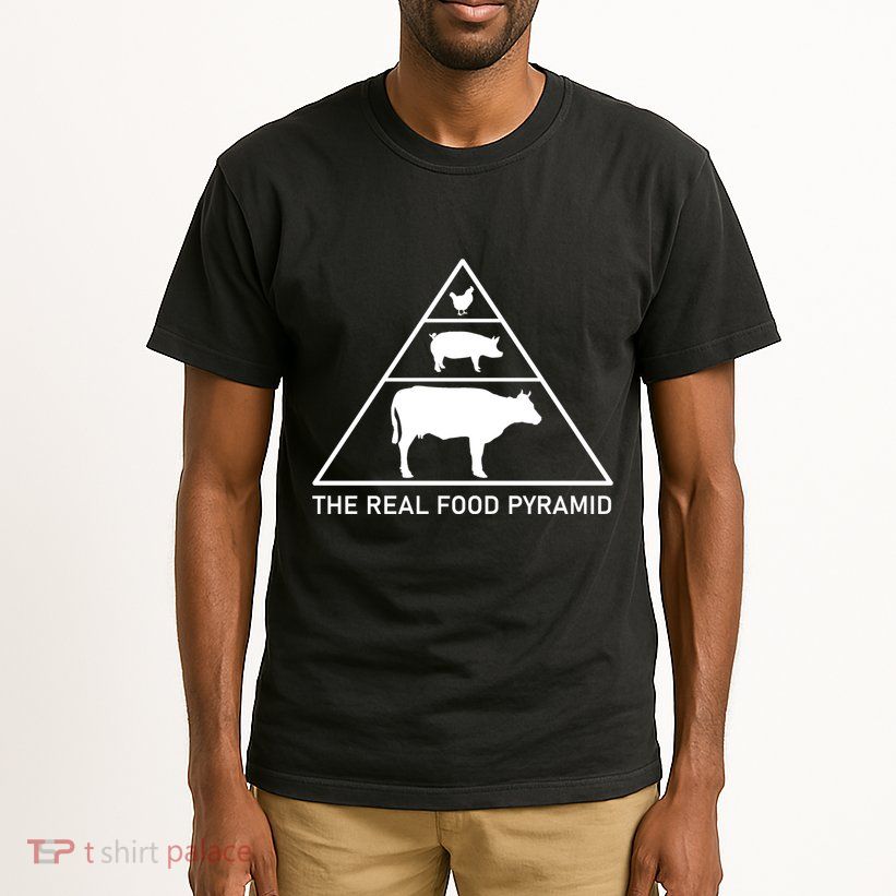The Real Food Pyramid Beef Pork Chicken Tall T-Shirt