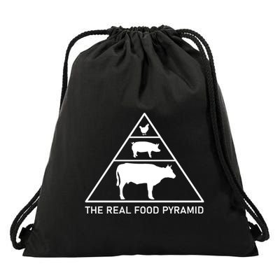 The Real Food Pyramid Beef Pork Chicken Drawstring Bag