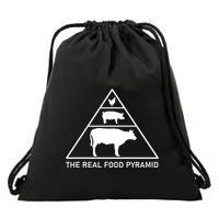 The Real Food Pyramid Beef Pork Chicken Drawstring Bag