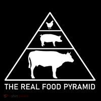 The Real Food Pyramid Beef Pork Chicken Flatbill Hat