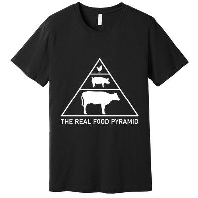 The Real Food Pyramid Beef Pork Chicken Premium T-Shirt