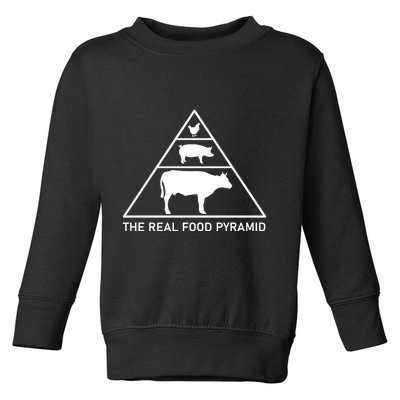 The Real Food Pyramid Beef Pork Chicken Toddler Sweatshirt