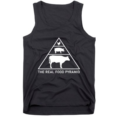 The Real Food Pyramid Beef Pork Chicken Tank Top