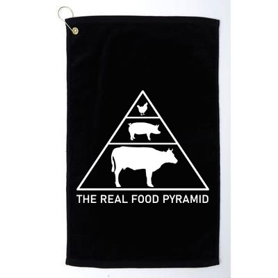 The Real Food Pyramid Beef Pork Chicken Golf Towel