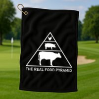 The Real Food Pyramid Beef Pork Chicken Golf Towel