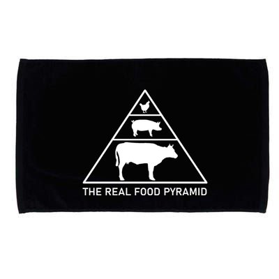 The Real Food Pyramid Beef Pork Chicken Microfiber Hand Towel